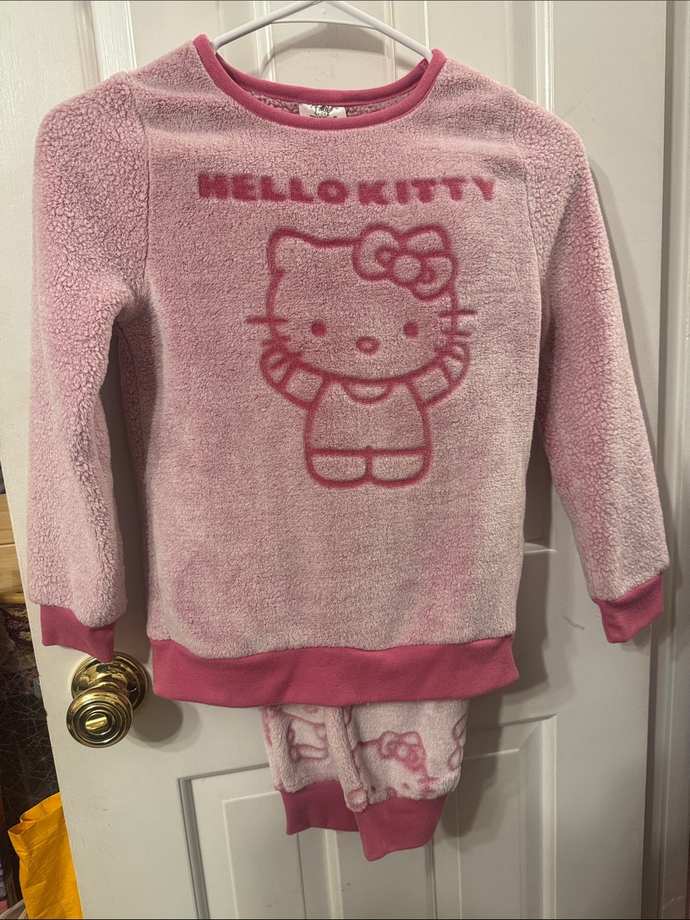Hello Kitty Pink Plush Two-Piece Kids Pajama Set